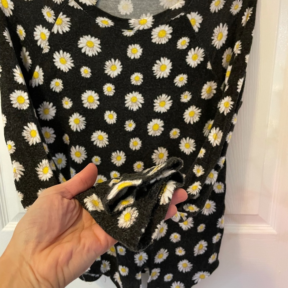 Sunflower sweater long sleeve tie at waist soft comfy cozy stretchy